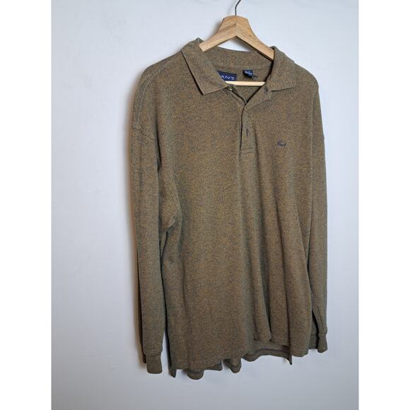 Gant Men's Heathered Blue Long Sleeve 100% Cotton Made in USA XL - Picture 1 of 4